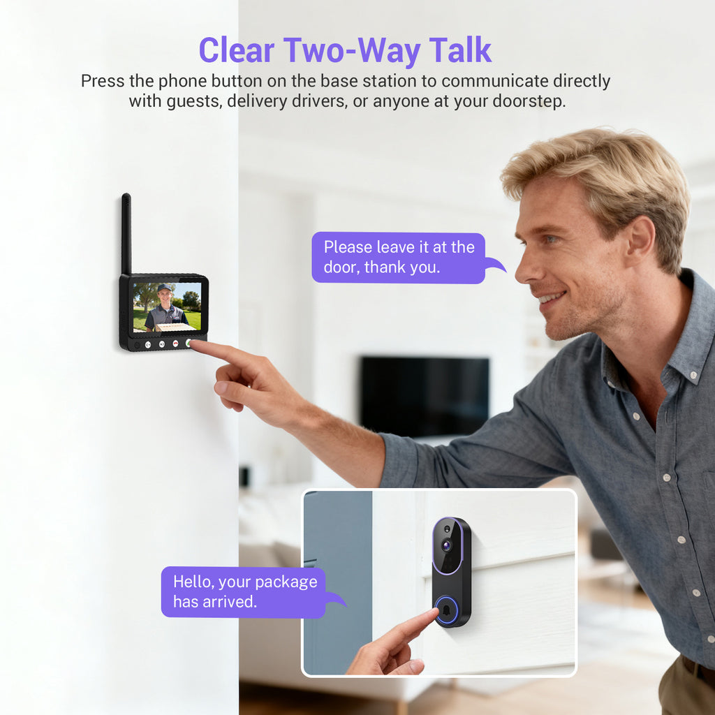 Video Doorbell Camera with Voice Intercom, Monitoring, Wifi, Hd Night Vision, Smart Doorbell, Electronic Peephole
