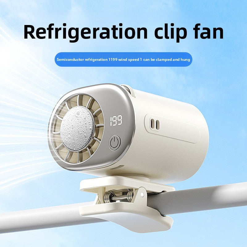 2026 New Model Cooling Ice Pack Waist Fan Semiconductor Portable Umbrella Clip Cooling Gadget USB Strong Wind Power