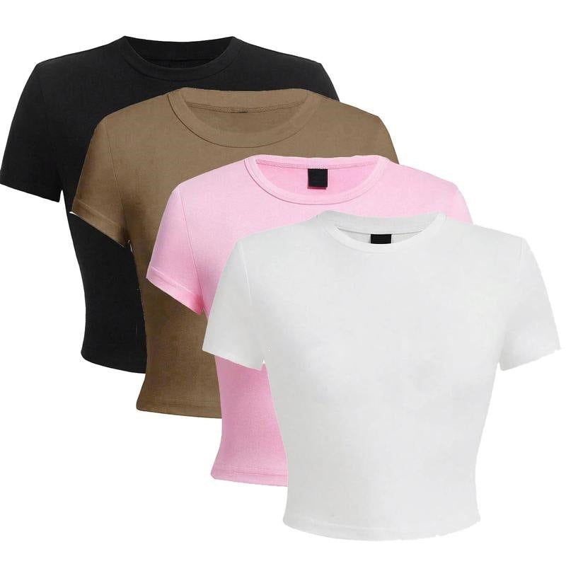 Fitted Round Neck Cotton T-Shirt
