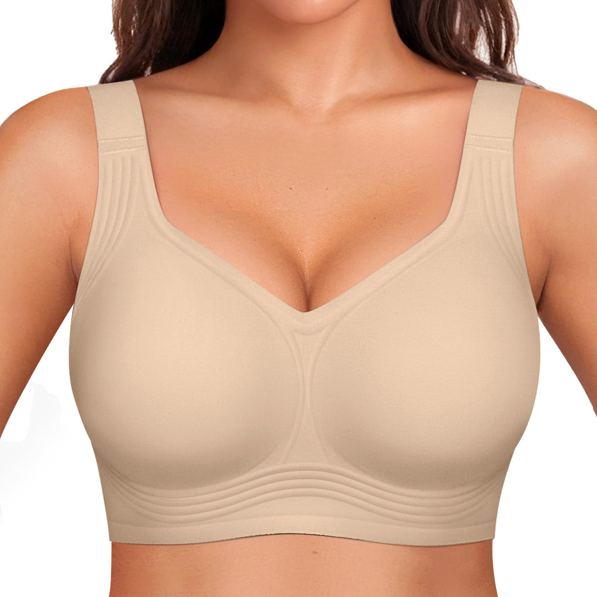 Women's support bra to prevent sagging and make large breasts appear smaller