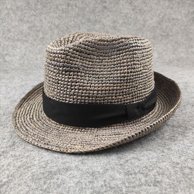 Raffia Straw Hat Wide Brim Jazz Hat Unisex Casual Sun Hat