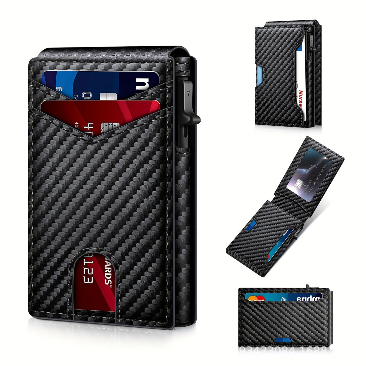 Leather Two-fold Wallet Card Holder