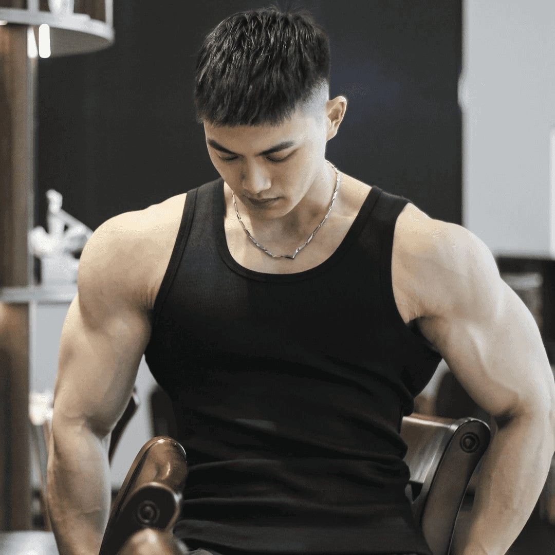 Heavy-Duty Ribbed Cotton Fitness Tank Top