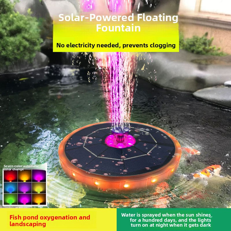 Solar Outdoor Floating Fountain with LED Lights