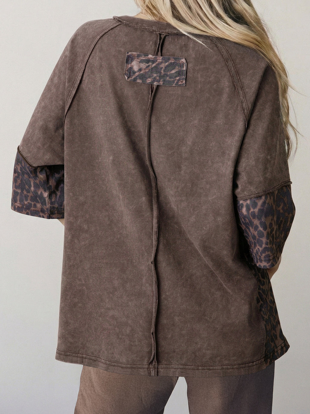 Five-pointed Star Leopard Print Old T-shirt