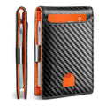 Mens Anti-Theft Carbon Fiber Bi-Fold Wallet