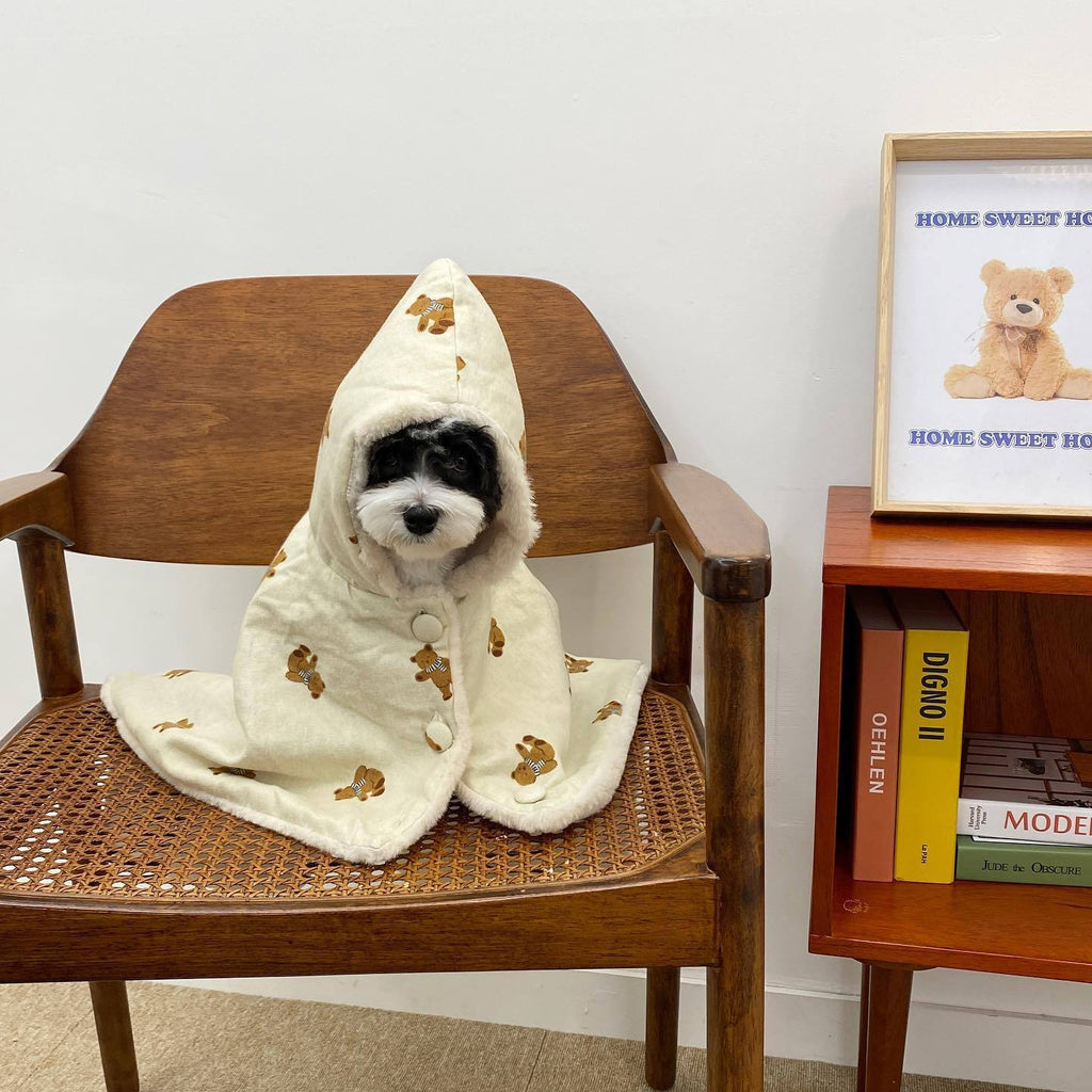 Double-sided wrap scarf teddy bear pet blanket cape