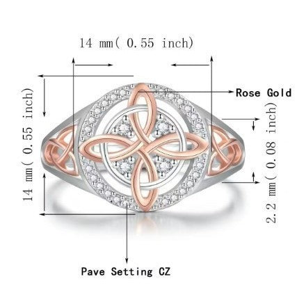 Two-Color Zircon Geometric Ring