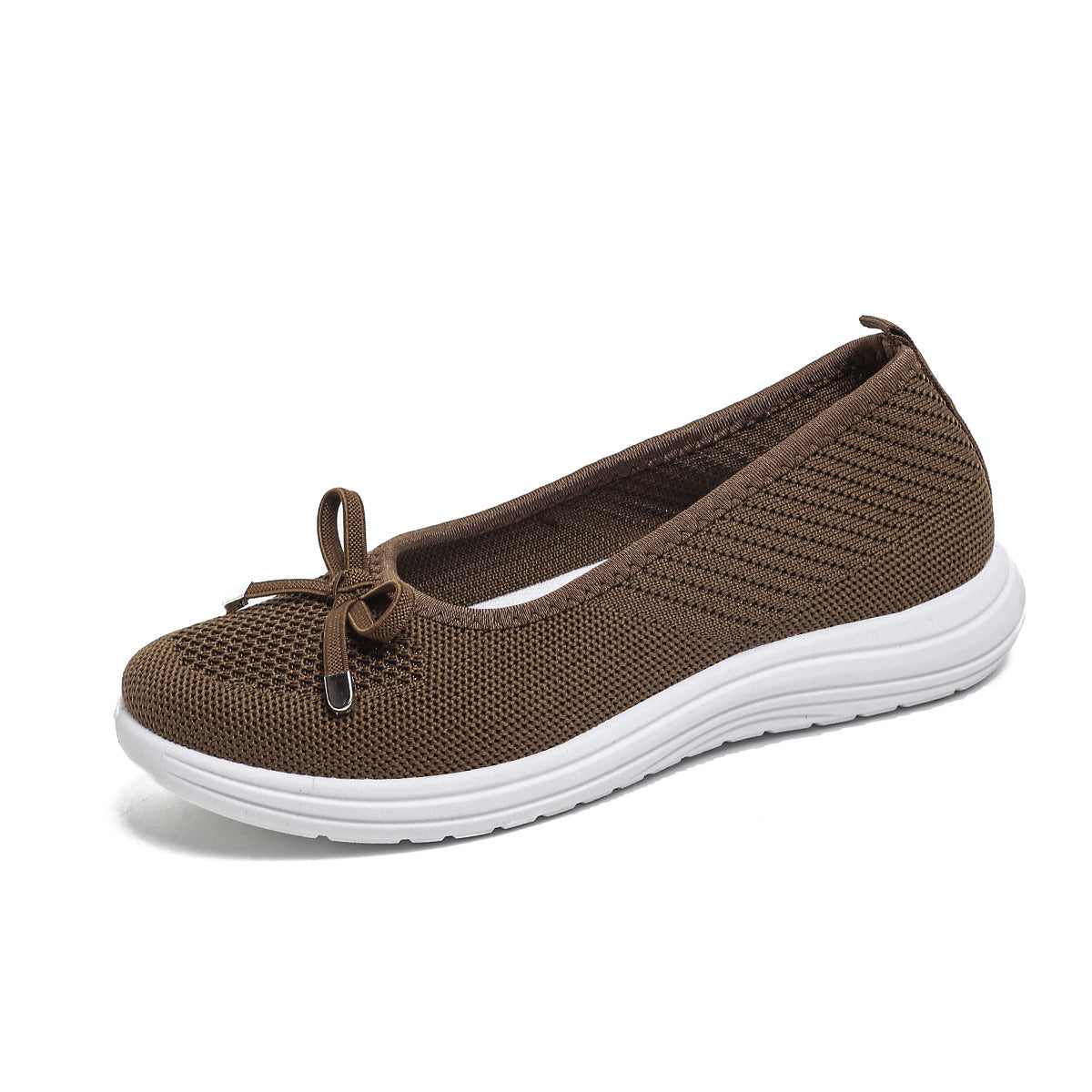 Womens Breathable Fly-Knit Bowknot Casual Walking Shoes