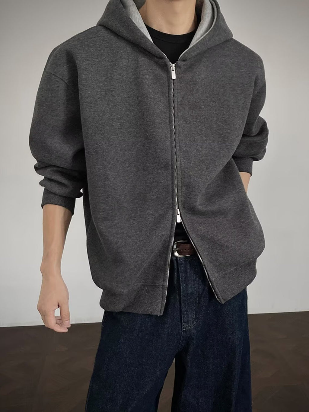 Color Block Hooded Sweatshirt Unisex Loose Fit