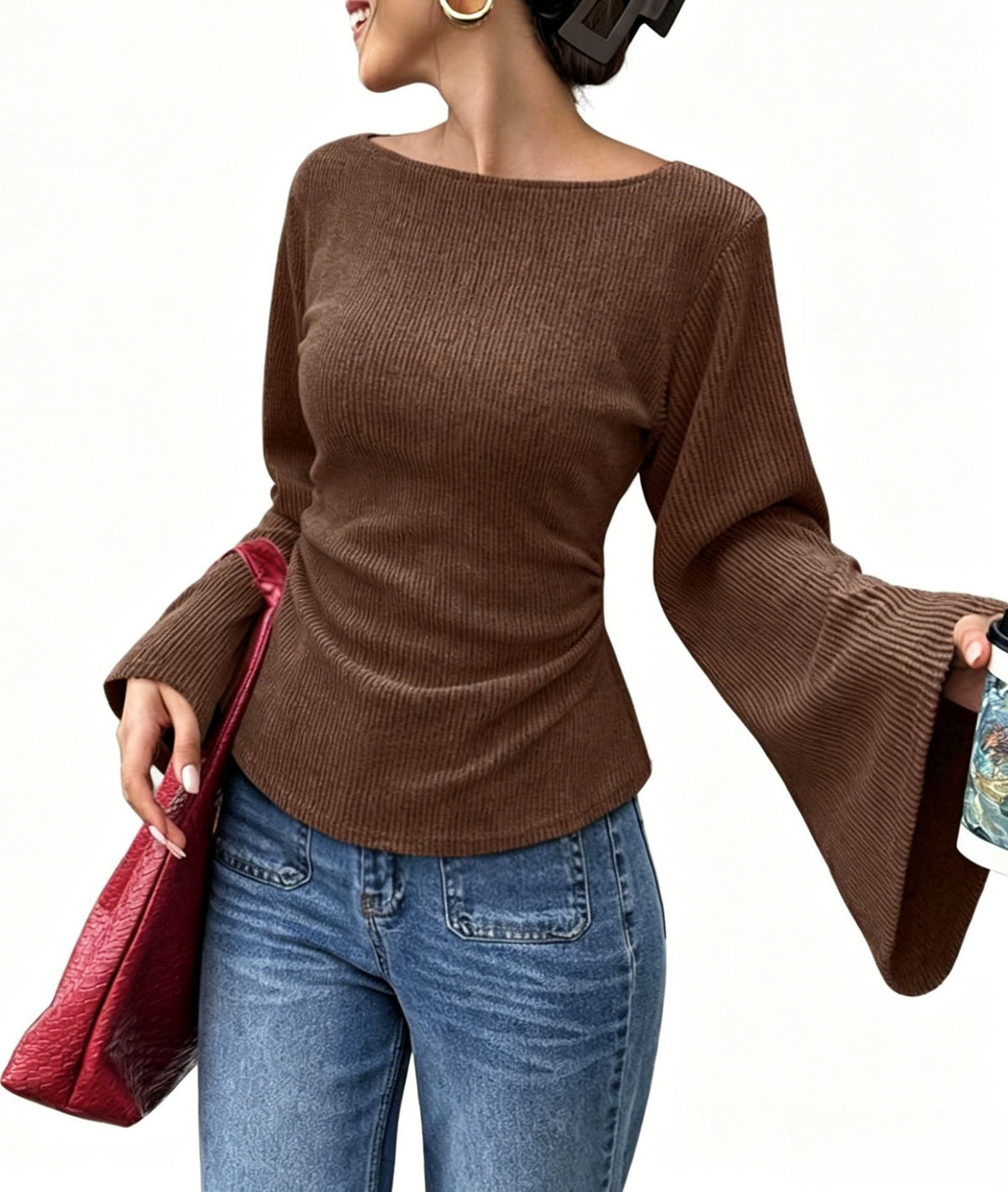 Brushed long-sleeve T-shirt