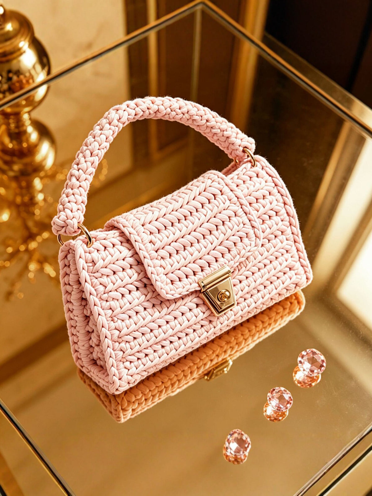 Handmade Wool Crochet Shoulder Bag