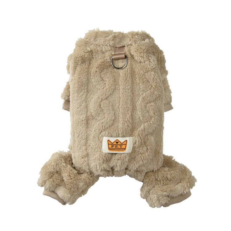 Fleece Lined Cable Knit Four Leg Dog Suit