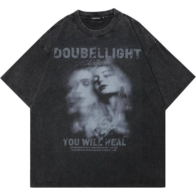 Vintage Washed Cotton Graphic T-Shirt
