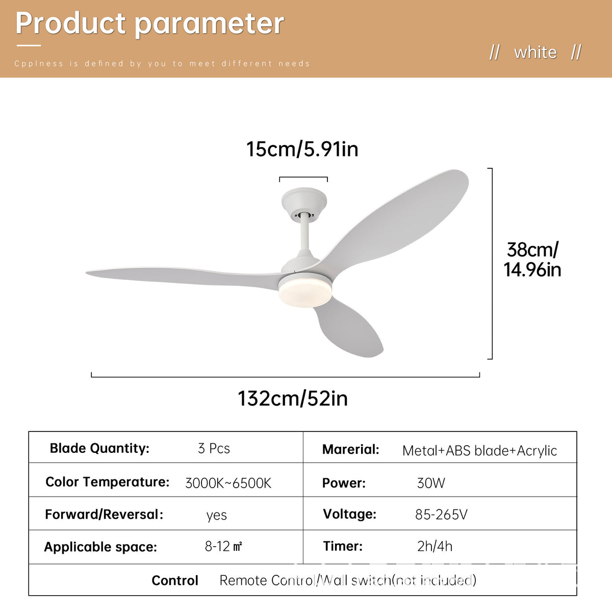 Multifunctional Variable Frequency Ceiling Fan Light