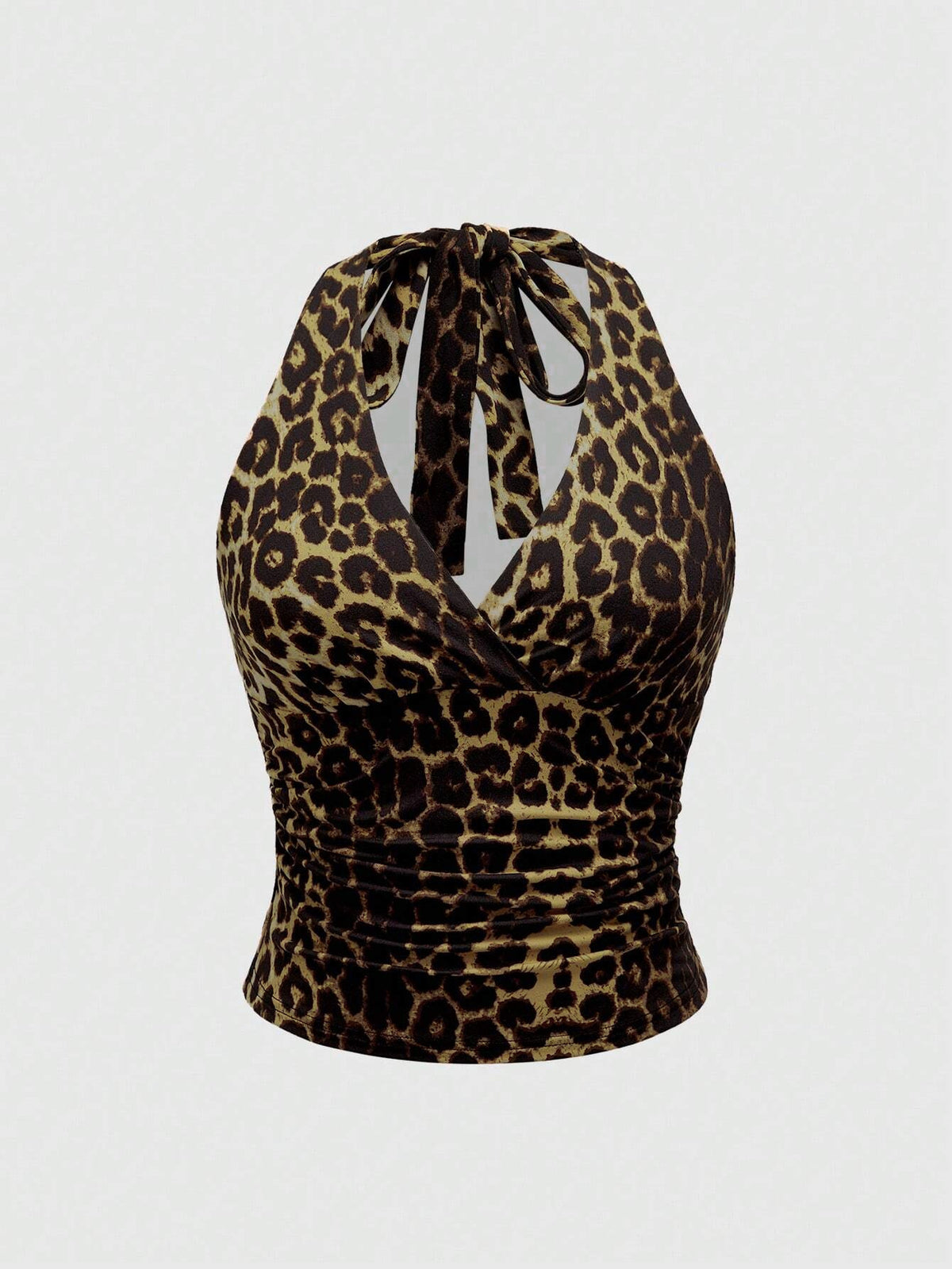 Retro Leopard Print Backless Tank Top