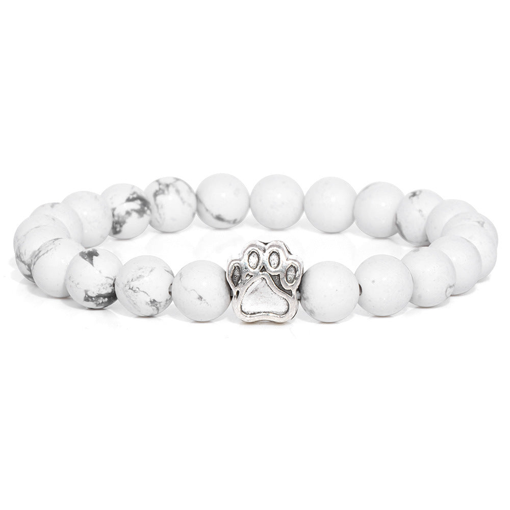 Elastic Stone Bead Bracelet Vintage Unisex Jewelry