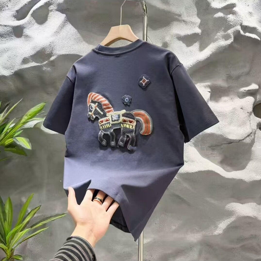 Men's Embroidered Heavyweight Short Sleeve T-Shirt