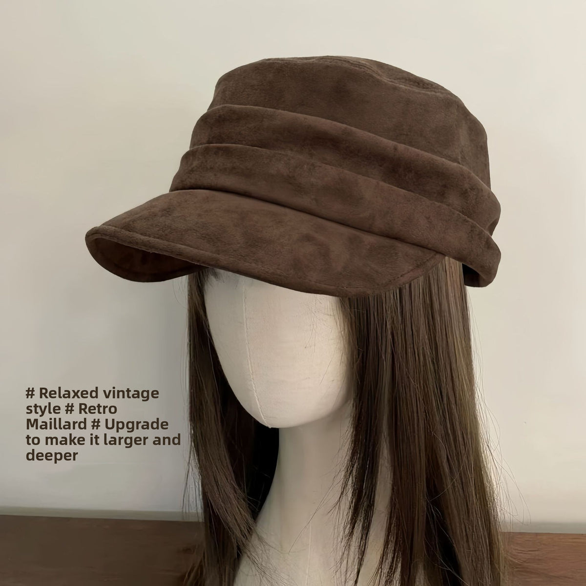 Wide Brim Suede Flat Top Hat