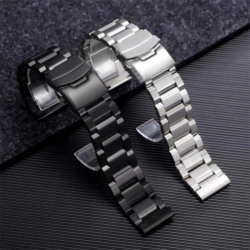18/20/22/24mm Solid Three Bead Ladder Stainless Steel Watch Strap Men Watch Accessories