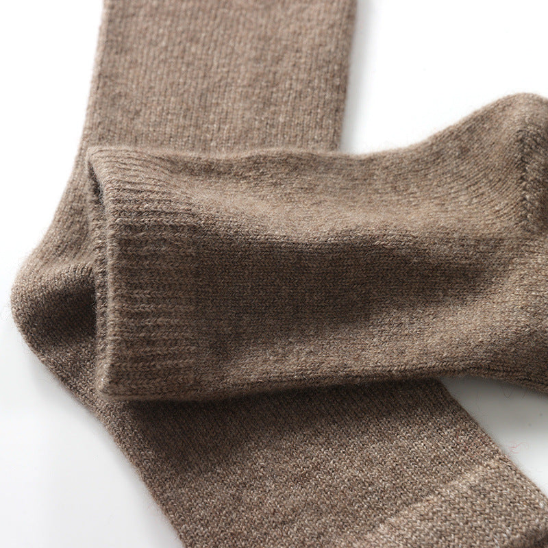 Cashmere Women's Mid-Length Thin Socks for Warmth and Comfort