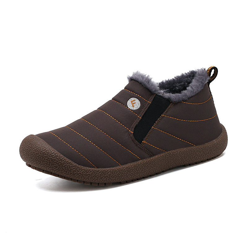 Waterproof snow boots for men, large-size cotton shoes, unisex footwear, lined men?s shoes for outdoor use