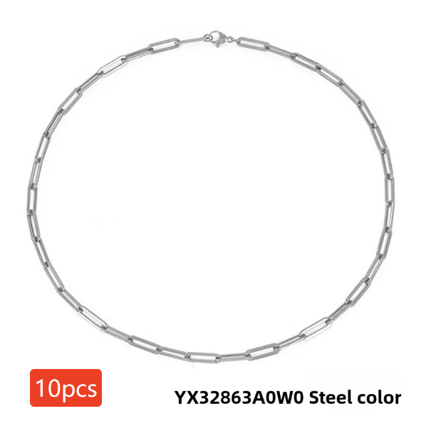 Stainless Steel Paperclip Chain Necklace
