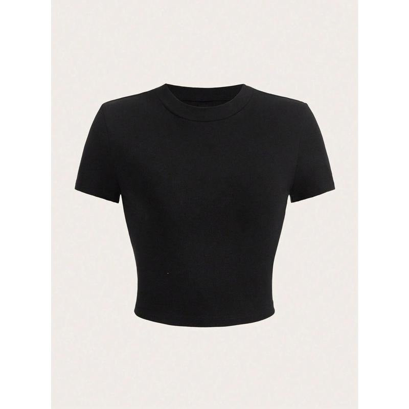 Fitted Round Neck Cotton T-Shirt