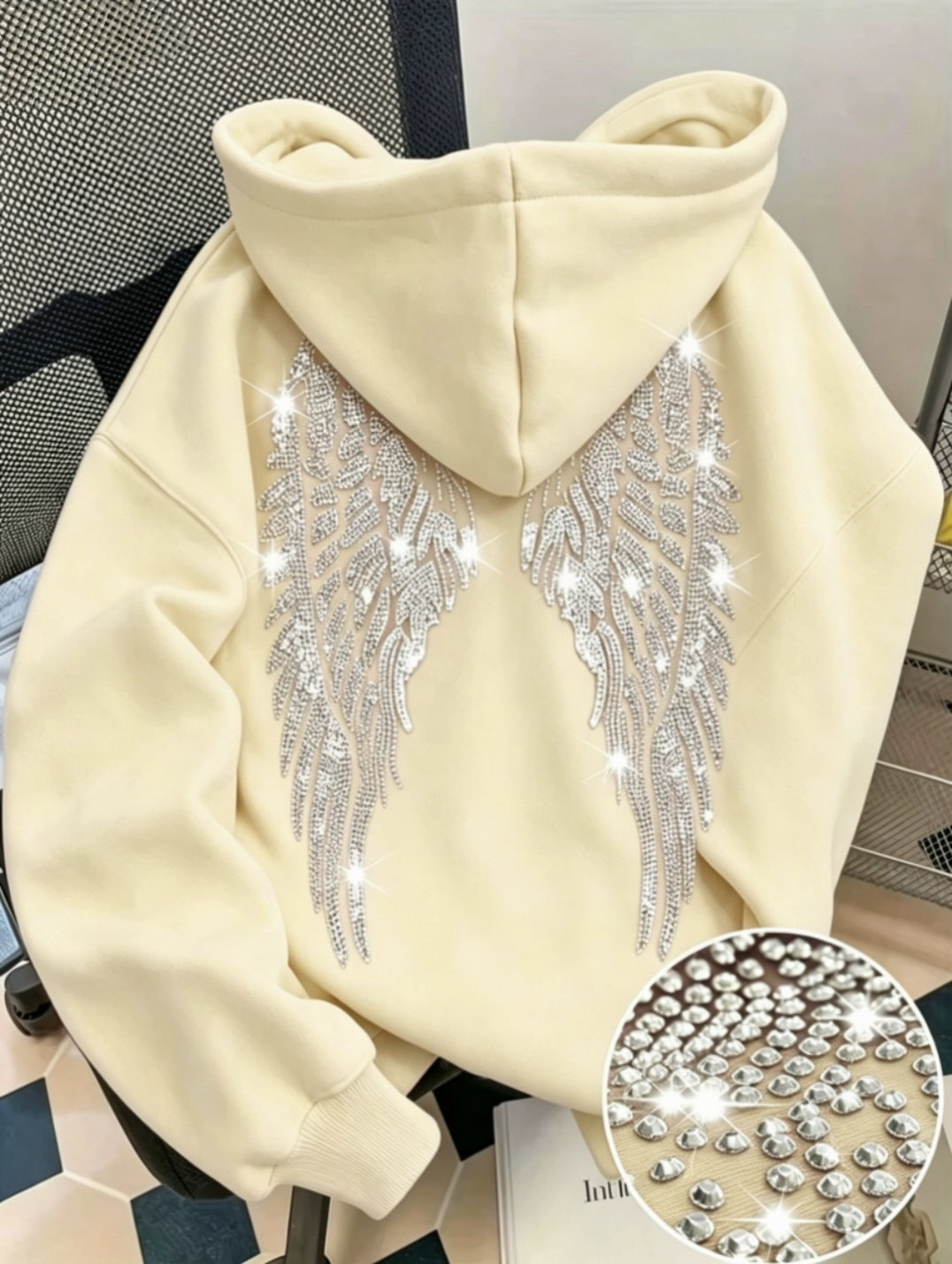 Women's long-sleeved printed hooded sweatshirt