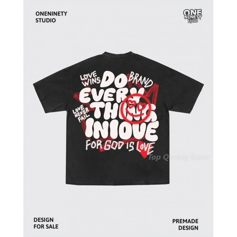 Oversized Skull Print Cotton T-Shirt