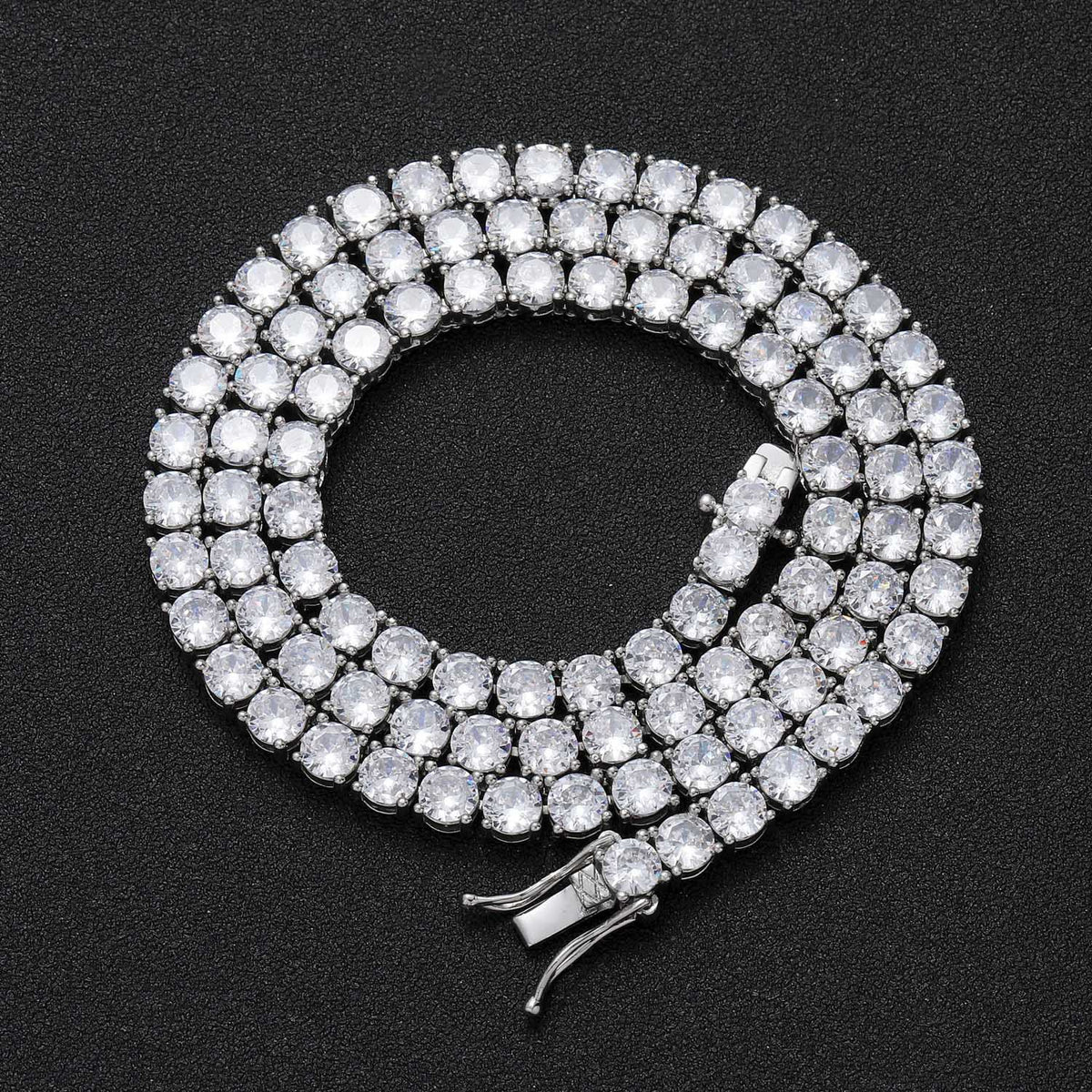 Hip Hop Tennis Chain 4mm Cubic Zirconia Full Diamond Bracelet Fashion Unisex Jewelry