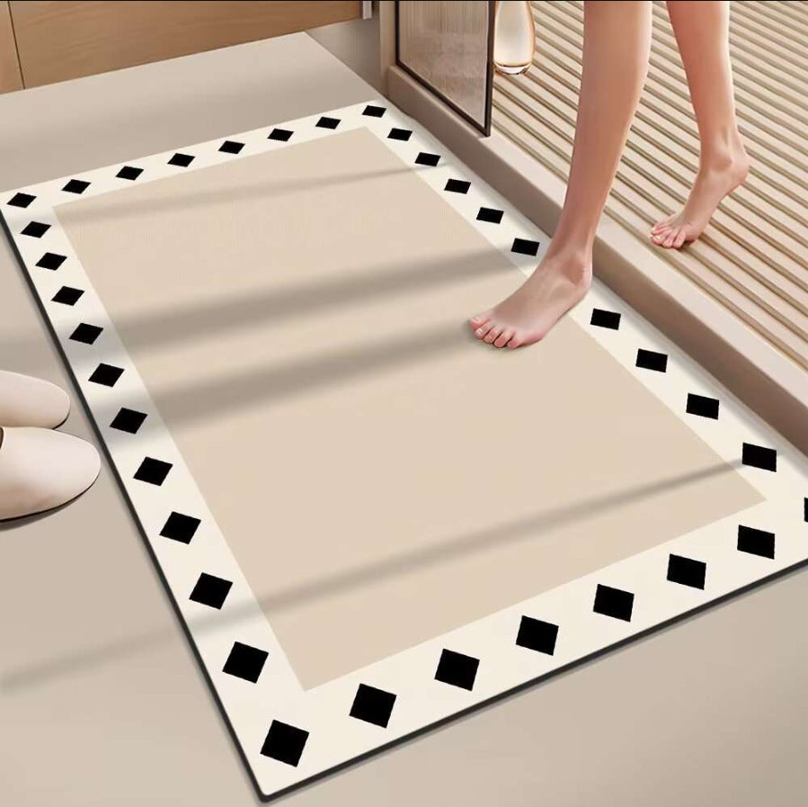 Japanese-style simple shower room door, absorbent floor mat household entrance, entrance cat floor mat solid color bathroom door mat