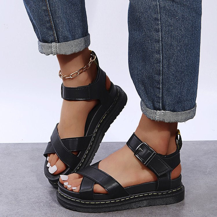New Design: Women's Flat Roman Sandals Thick Hollow Out Sandals