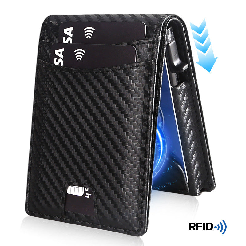 Mens Anti-Degaussing Microfiber Leather Wallet